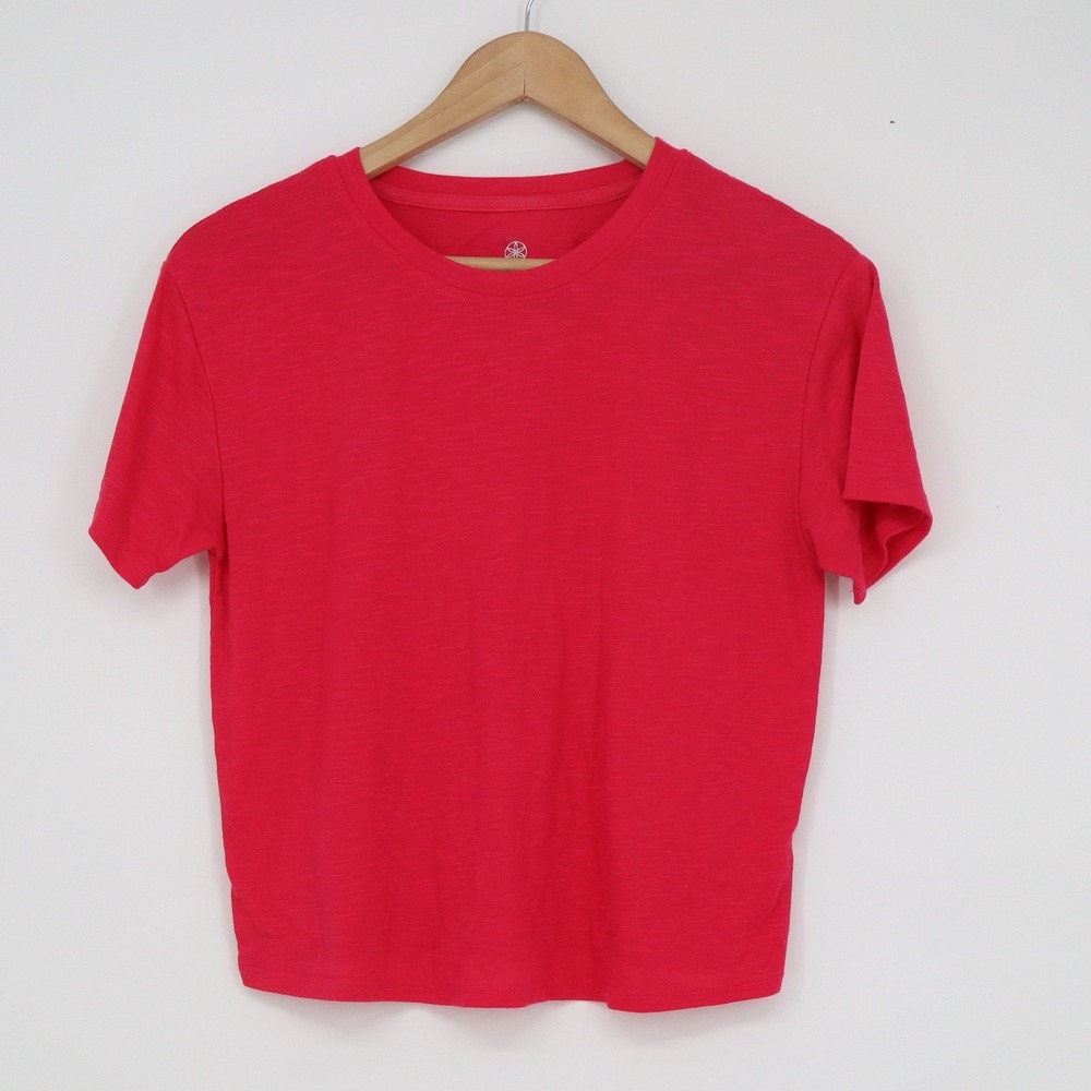 Gaiam Pink Slub Knit Short Sleeve Crew Neck Active T-Shirt Girls XL 14-16